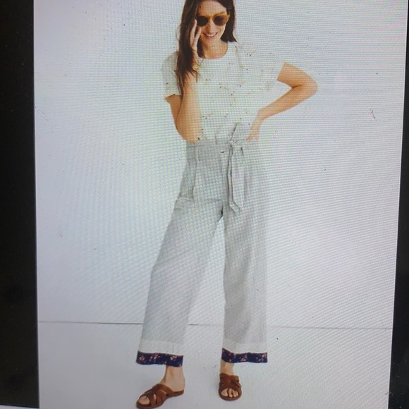 Madewell x The New Denim Project Patchwork Paperbag Pants 10 - Picture 1 of 12